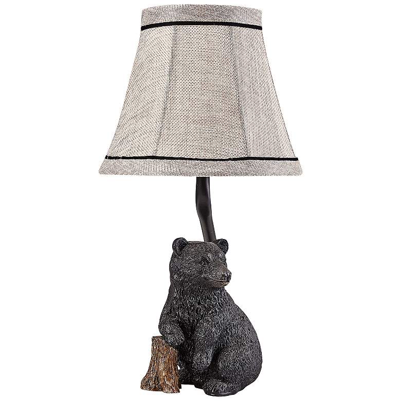 Image 1 Smokey Bear and Tree Stump 14" High Rustic Accent Table Lamp