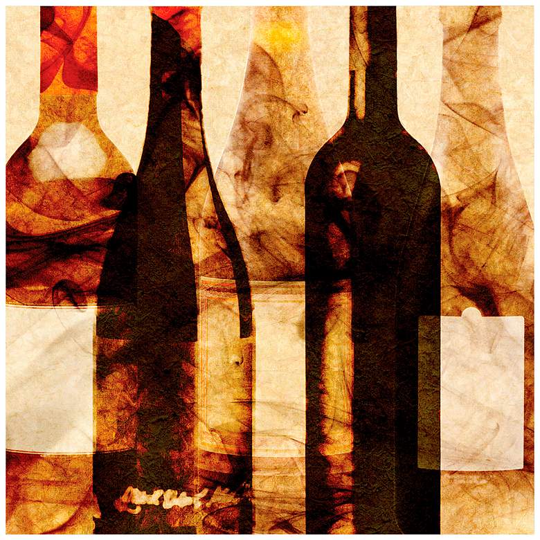 Image 2 Smokey Wine 3 41 1/2" Square Free Floating Glass Wall Art