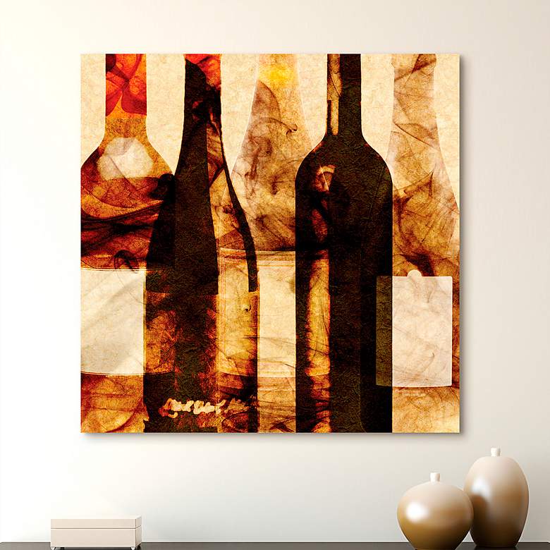 Image 1 Smokey Wine 3 41 1/2" Square Free Floating Glass Wall Art