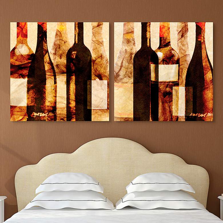 Image 1 Smokey Wine 3 and 4 41 1/2 inch Square 2-Piece Wall Art Set
