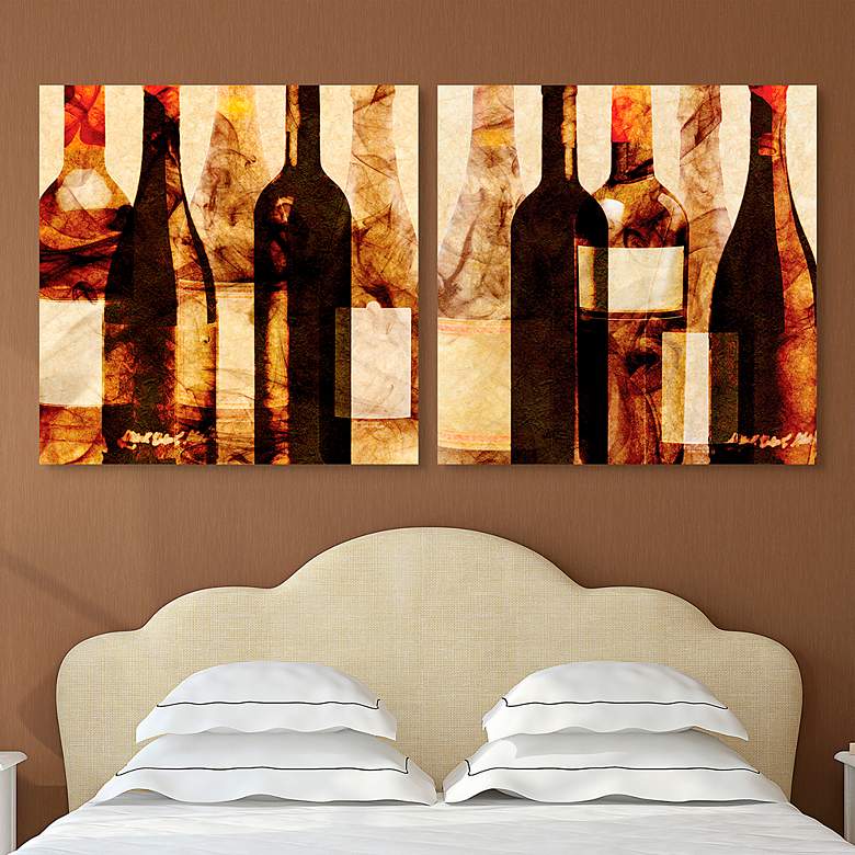 Image 1 Smokey Wine 3 and 4 41 1/2" Square 2-Piece Wall Art Set