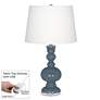 Smoky Blue Apothecary Table Lamp with Dimmer