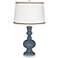 Smoky Blue Apothecary Table Lamp with Twist Scroll Trim