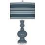 Smoky Blue Bold Stripe Apothecary Table Lamp