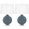 Smoky Blue Carrie Table Lamp Set of 2