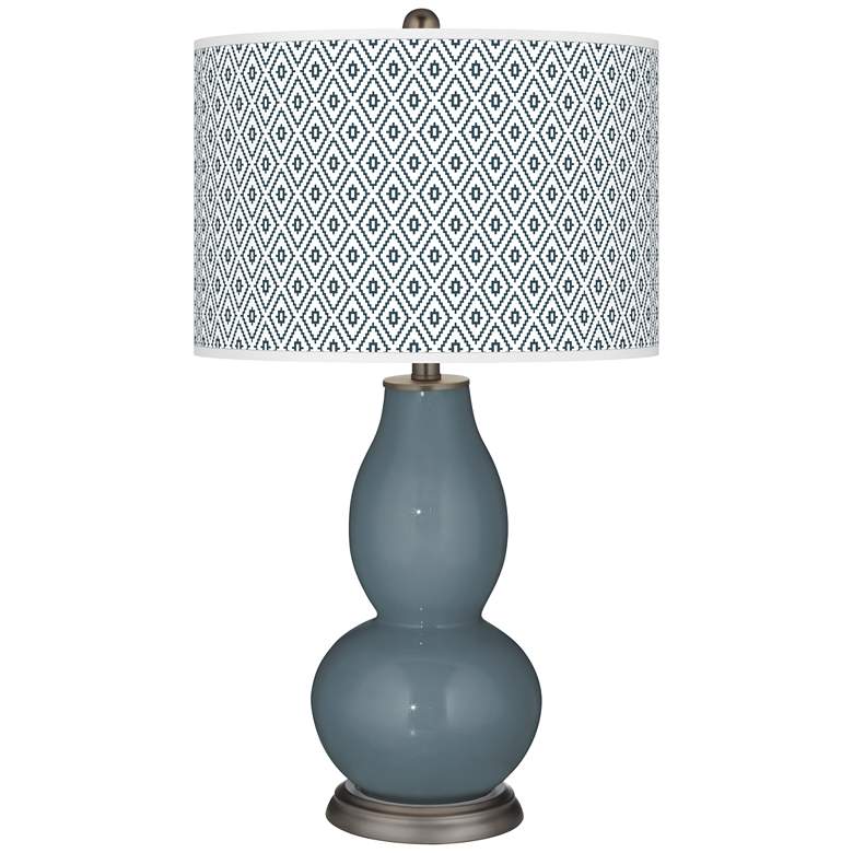 Image 1 Smoky Blue Diamonds Double Gourd Table Lamp