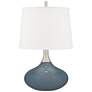 Smoky Blue Felix Modern Table Lamp with Table Top Dimmer