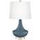 Smoky Blue Gillan Glass Table Lamp with Dimmer