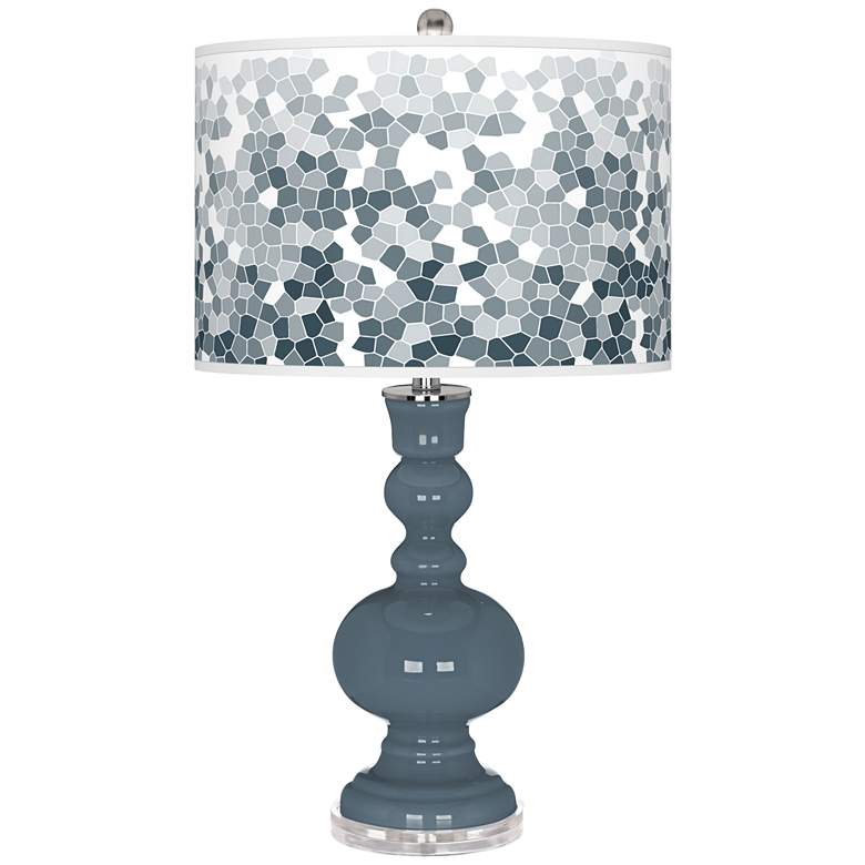 Image 1 Smoky Blue Mosaic Giclee Apothecary Table Lamp