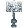 Smoky Blue Mosaic Giclee Apothecary Table Lamp