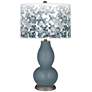 Smoky Blue Mosaic Giclee Double Gourd Table Lamp
