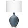 Smoky Blue Ovo Table Lamp With Dimmer