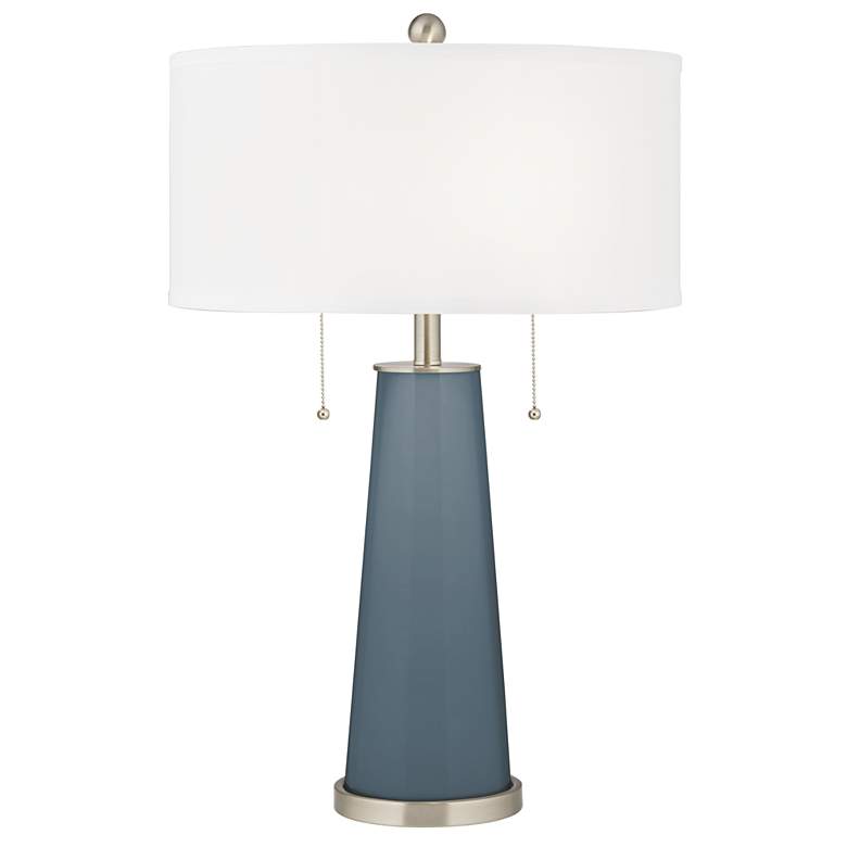 Image 2 Smoky Blue Peggy Glass Table Lamp With Dimmer
