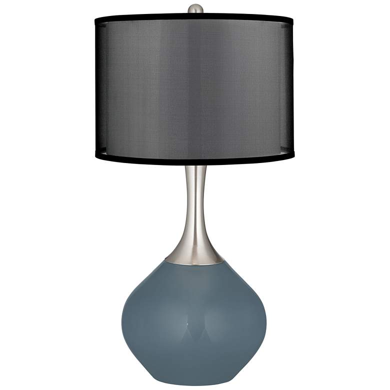 Image 1 Smoky Blue Spencer Table Lamp with Organza Black Shade