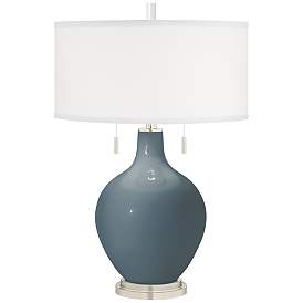 Image2 of Smoky Blue Toby Table Lamp with Dimmer