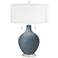 Smoky Blue Toby Table Lamp