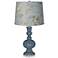 Smoky Blue Vintage Floral Shade Apothecary Table Lamp