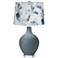 Smoky Blue Watercolor Palm Shade Ovo Table Lamp