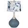 Smoky Blue Watercolor Palm Shade Spencer Table Lamp
