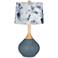 Smoky Blue Watercolor Palm Shade Wexler Table Lamp