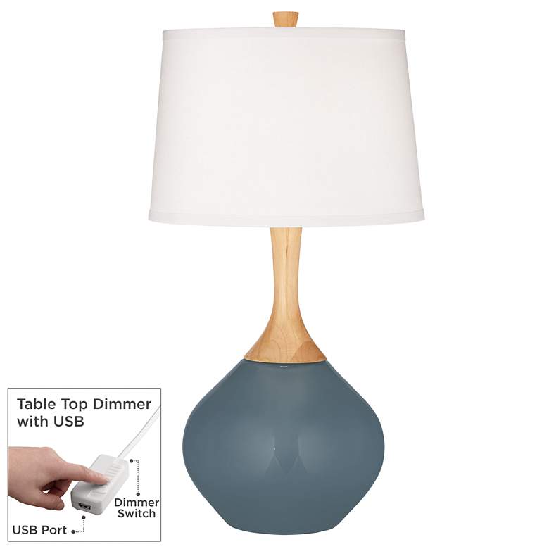 Image 1 Smoky Blue Wexler Table Lamp with Dimmer