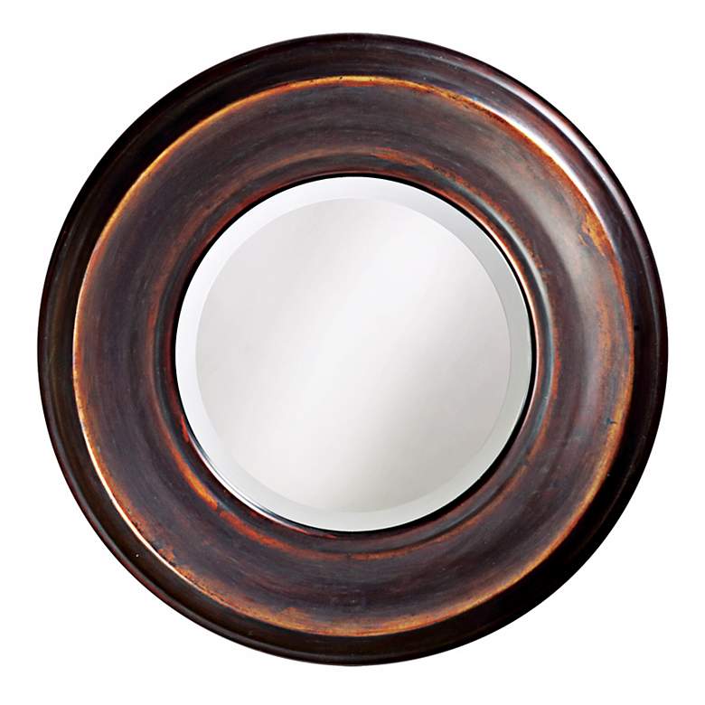 Image 1 Smooth Burnished Copper 33 inch Round Wall Mirror