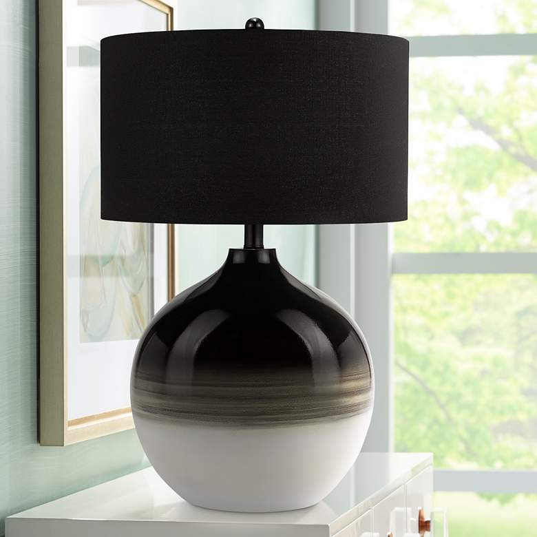 Image 1 Smooth Ombre Black and White LED Table Lamp