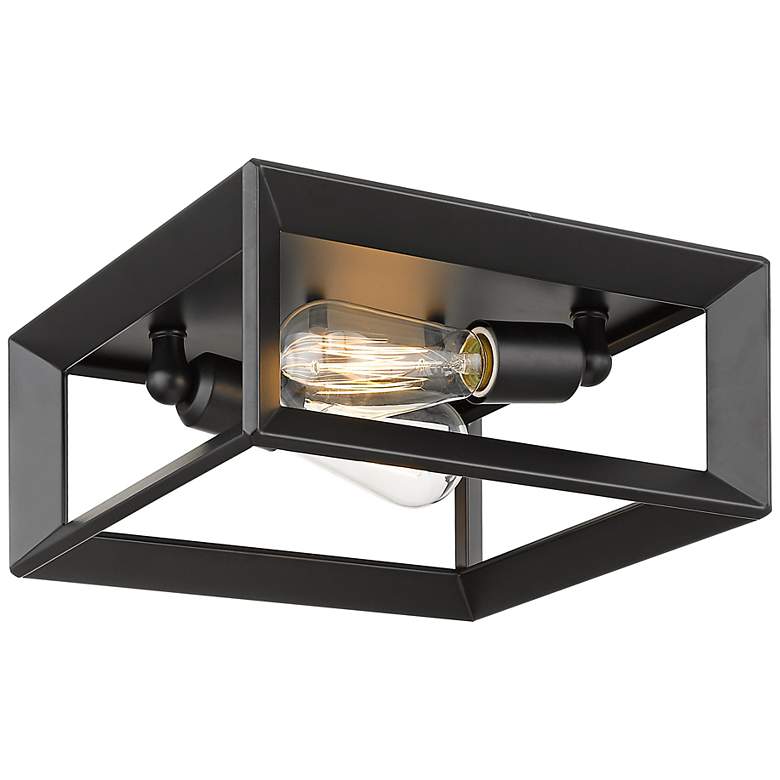 Image 1 Smyth 11 1/2" Wide Matte Black 2-Light Ceiling Light