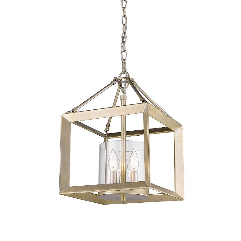 Image 2 Smyth 11 3/4" Wide 3-Light Semi-Flush in White Gold with Clear Glass more views