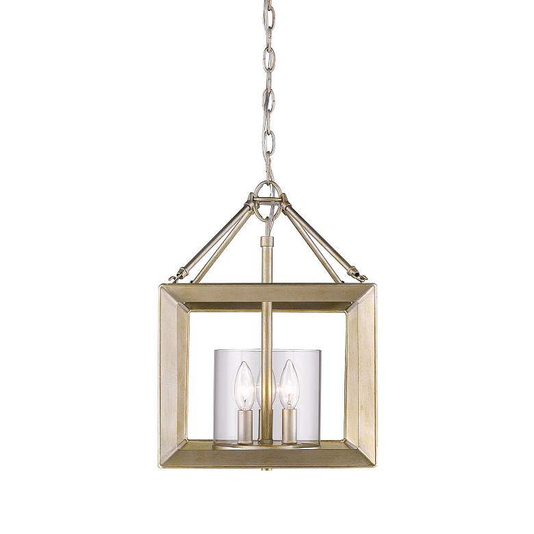 Image 3 Smyth 11 3/4" Wide 3-Light Semi-Flush in White Gold with Clear Glass more views