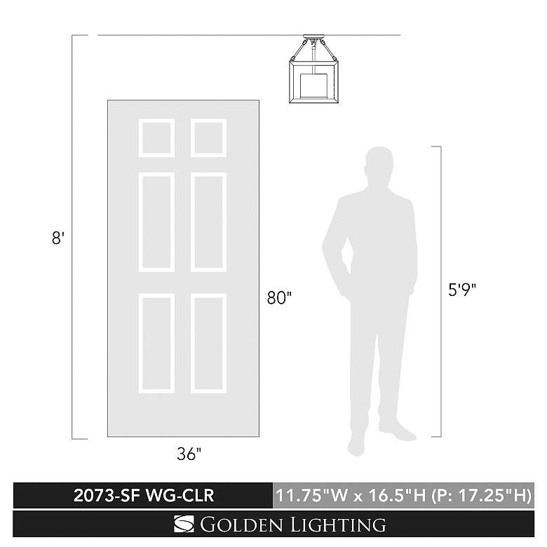 Image 5 Smyth 11 3/4" Wide 3-Light Semi-Flush in White Gold with Clear Glass more views