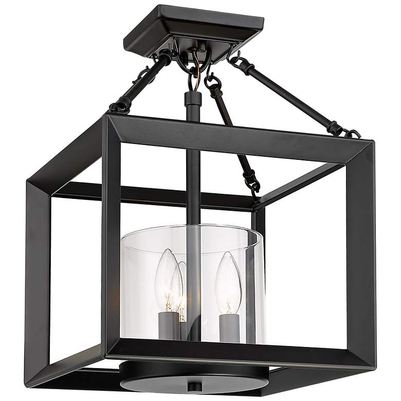 Image 1 Smyth 11 3/4" Wide Matte Black 3-Light Ceiling Light