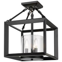 Smyth 11 3/4" Wide Matte Black 3-Light Ceiling Light