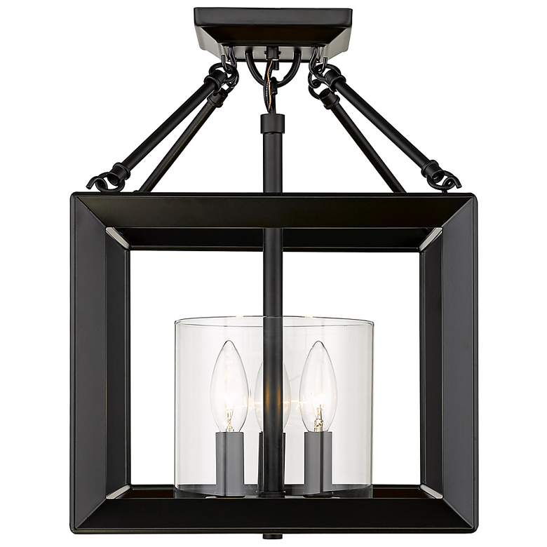 Image 3 Smyth 11 3/4" Wide Matte Black 3-Light Ceiling Light more views