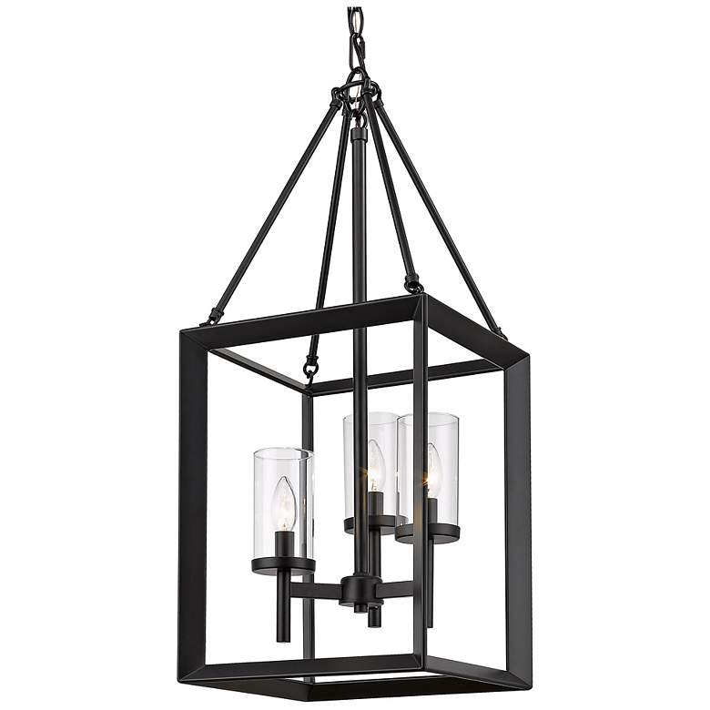 Image 1 Smyth 12" Wide Matte Black 3-Light Pendant with Clear Glass