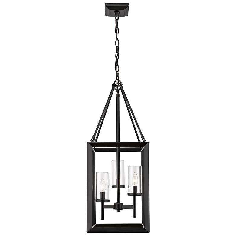 Image 2 Smyth 12" Wide Matte Black 3-Light Pendant with Clear Glass more views