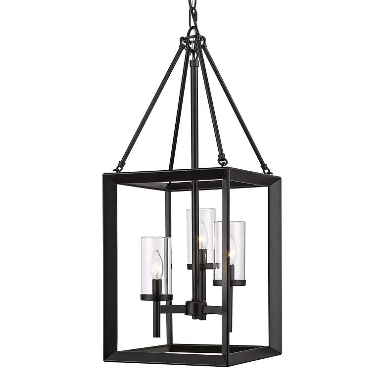 Image 4 Smyth 12" Wide Matte Black 3-Light Pendant with Clear Glass more views