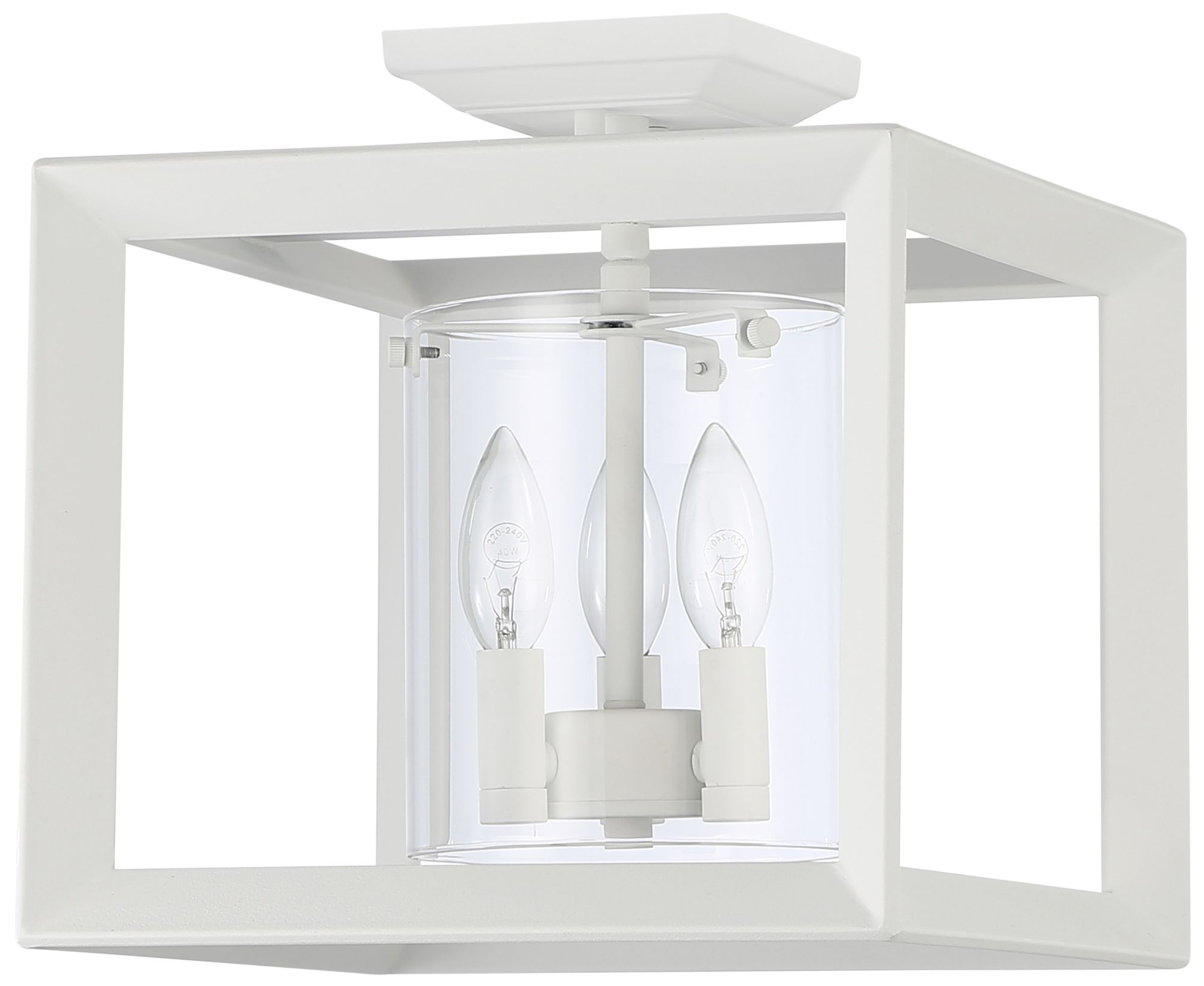 Smyth 12" Wide Natural White 3-Light Ceiling Light