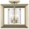 Smyth 12" Wide White Gold 3-Light Semi-Flush With Clear Glass