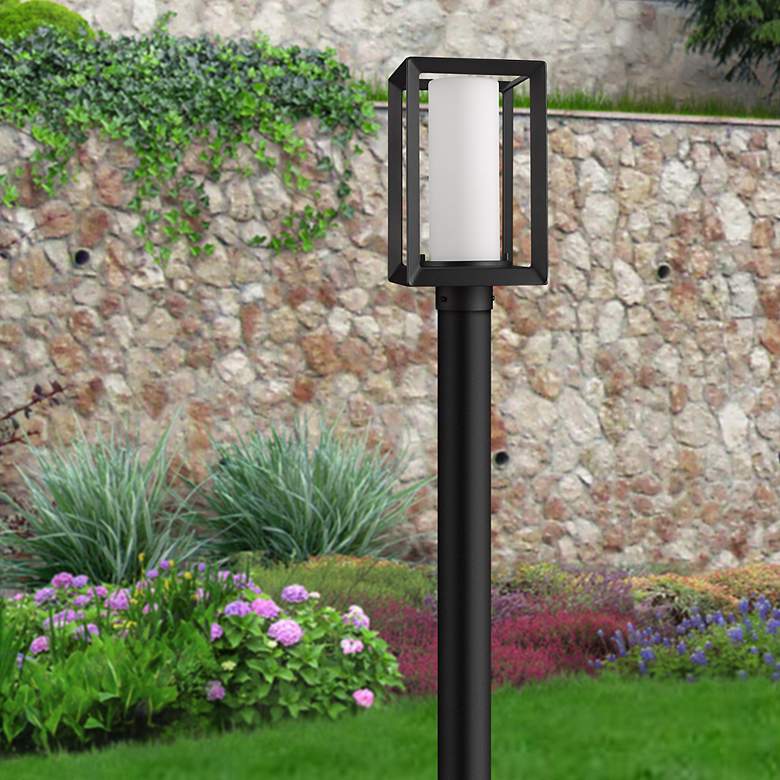 Image 5 Smyth 13 1/4" High Black Rectangular Outdoor Post Light more views