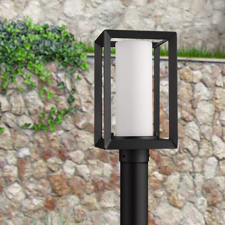 Image 6 Smyth 13 1/4" High Black Rectangular Outdoor Post Light more views