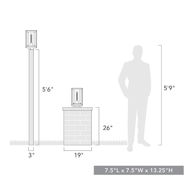 Image 7 Smyth 13 1/4" High Black Rectangular Outdoor Post Light more views