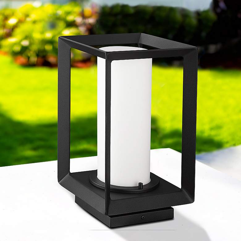 Image 1 Smyth 13 1/4" High Natural Black Outdoor Pier Mount Light