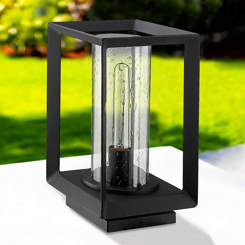 Image 1 Smyth 13 1/4" High Natural Black Outdoor Pier Mount Light