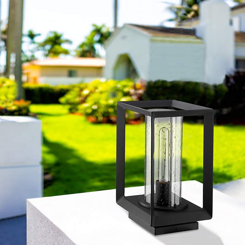 Image 6 Smyth 13 1/4" High Natural Black Outdoor Pier Mount Light more views