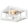 Smyth 13 1/4" Wide Outdoor Flush Mount in Natural White with Seeded Gl