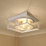 Thumbnail1 of Smyth 13 1/4" Wide Outdoor Flush Mount in Natural White with Seeded Gl