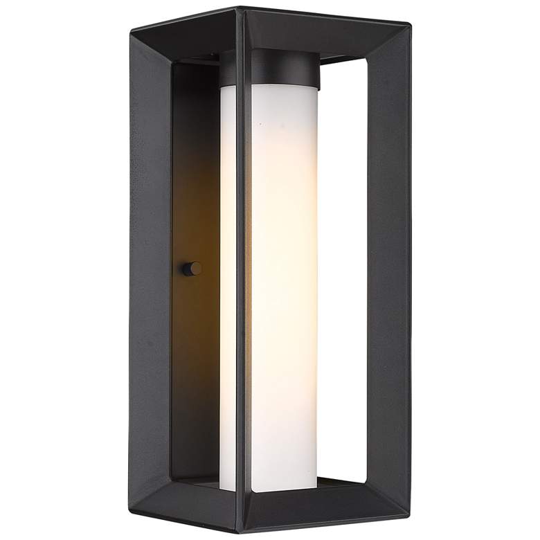 Image 2 Smyth 14 inch High Natural Black Opal Glass Outdoor Wall Light