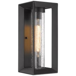 Smyth 14&quot; High Natural Black Seeded Glass Outdoor Wall Light