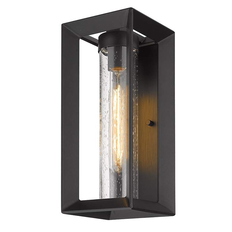 Image 4 Smyth 14" High Natural Black Seeded Glass Outdoor Wall Light more views